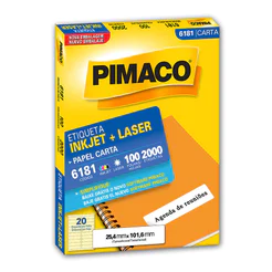 Etiqueta inkjet/laser carta 6181 com 100 folhas Pimaco
