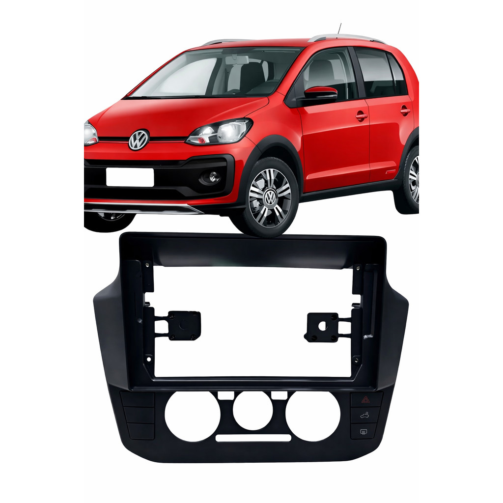 MOLDURA 9'' CENTRAL MULTIMIDIA VW UP 2017 À 2021 PRETO FOSCO