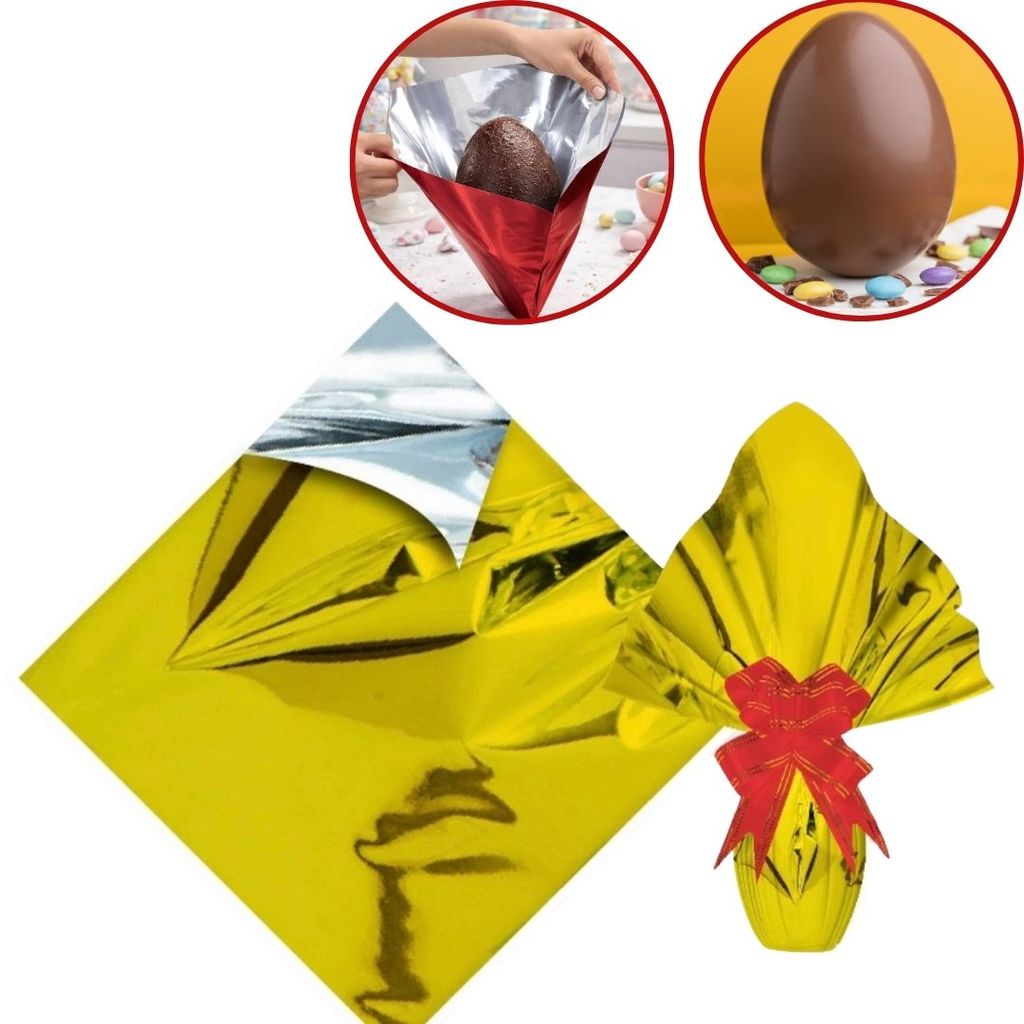 25 EMBALAGENS EXPRESS P/ OVO PÁSCOA 100/150G 24X24CM OURO