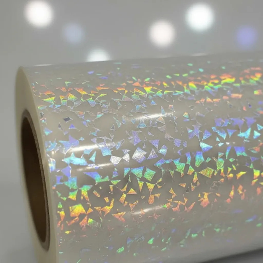 BOPP Holográfico 3D Caquinhos 22cm x 10m Brilho – Filme Laminação a Quente Artesanato Personalizados
