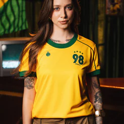 Camisa Brasil 1998 Retrô Feminina