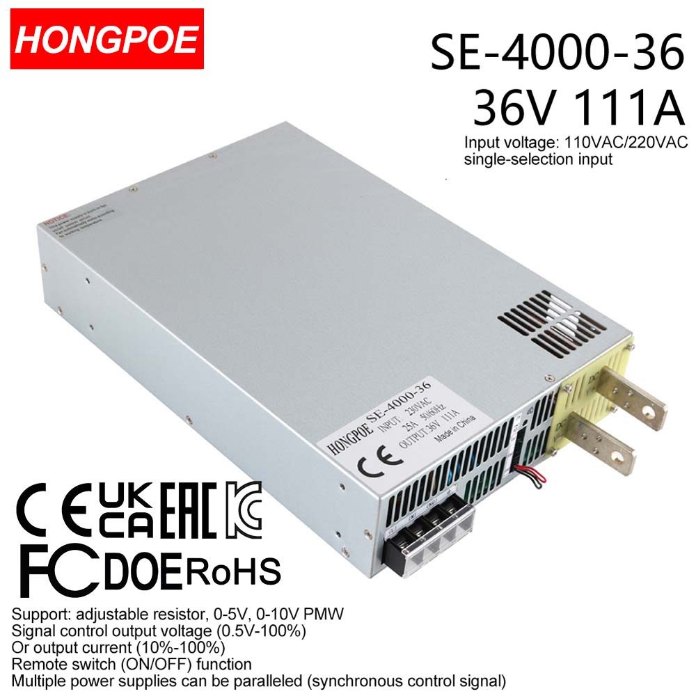 0-36V 111A 4000W Ajustável AC-DC 5V 10V PLC/PMV Transformador De Controle De Sinal , Adequado Para motor/Bateria/solar/i
