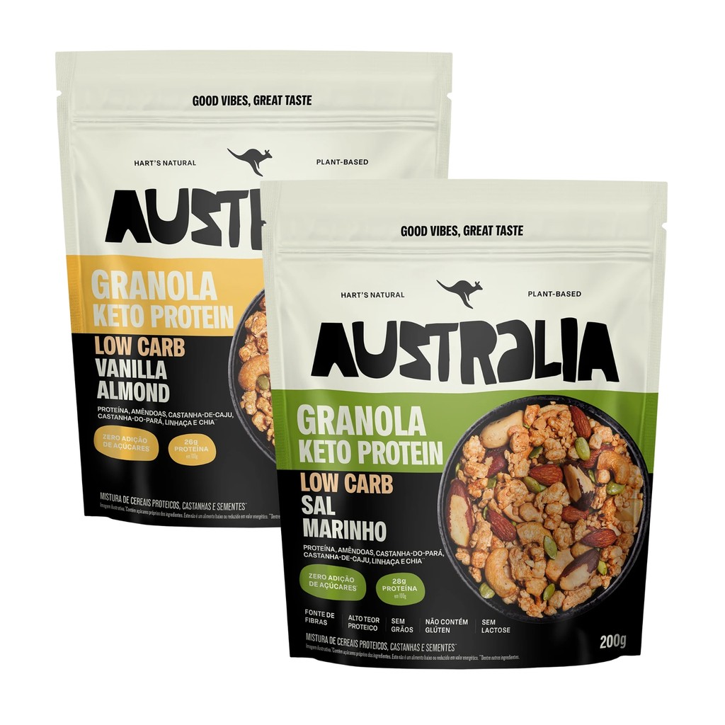 Kit com 2 Harts Granola PROTEIN - Vanilla Almond e Sal Marinho