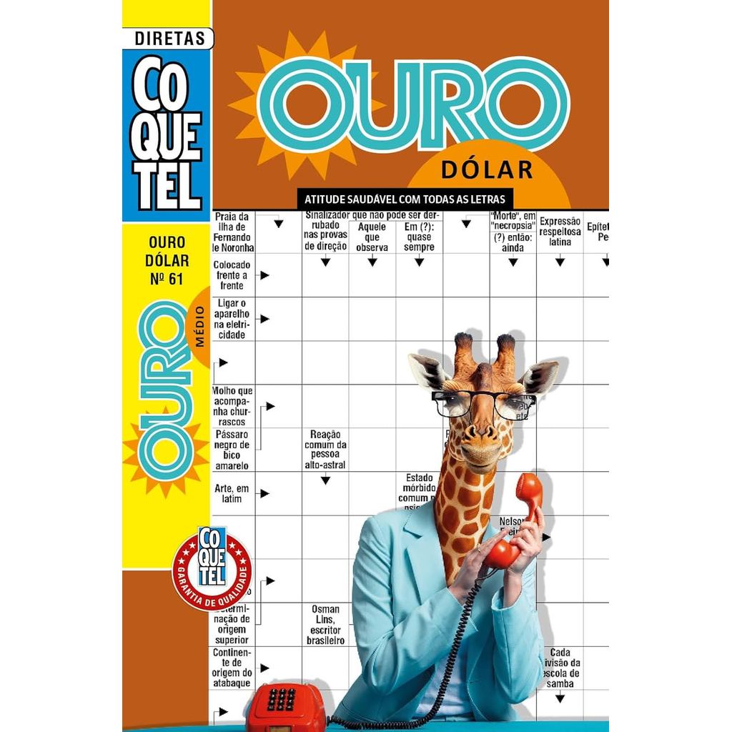 Palavras-Cruzadas Diretas Coquetel Ouro Dólar 61 | Nível Médio