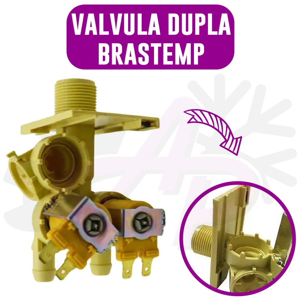 Válvula Entrada Água Compatível Brastemp 15kg Bwk15 Bws15 Bwh15 127V 220V