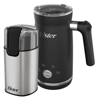 Kit Moedor de Café Elétrico Inox e Espumador de Leite Oster em Oferta na Shopee