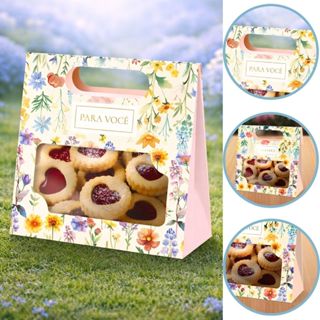 10 EMBALAGEM MALETA COM VISOR E ALÇA  FLORES 13X5,5X13CM 5994 (DIA DAS MÃES IDEIA 2026) HOT STAMPING em Oferta na Shopee