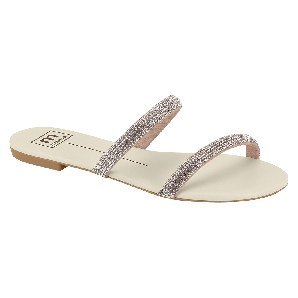 Sandália Feminina Rasteirinha Moleca Salto Baixo Tira Brilho Glitter Dia a Dia Verão Confortável Original