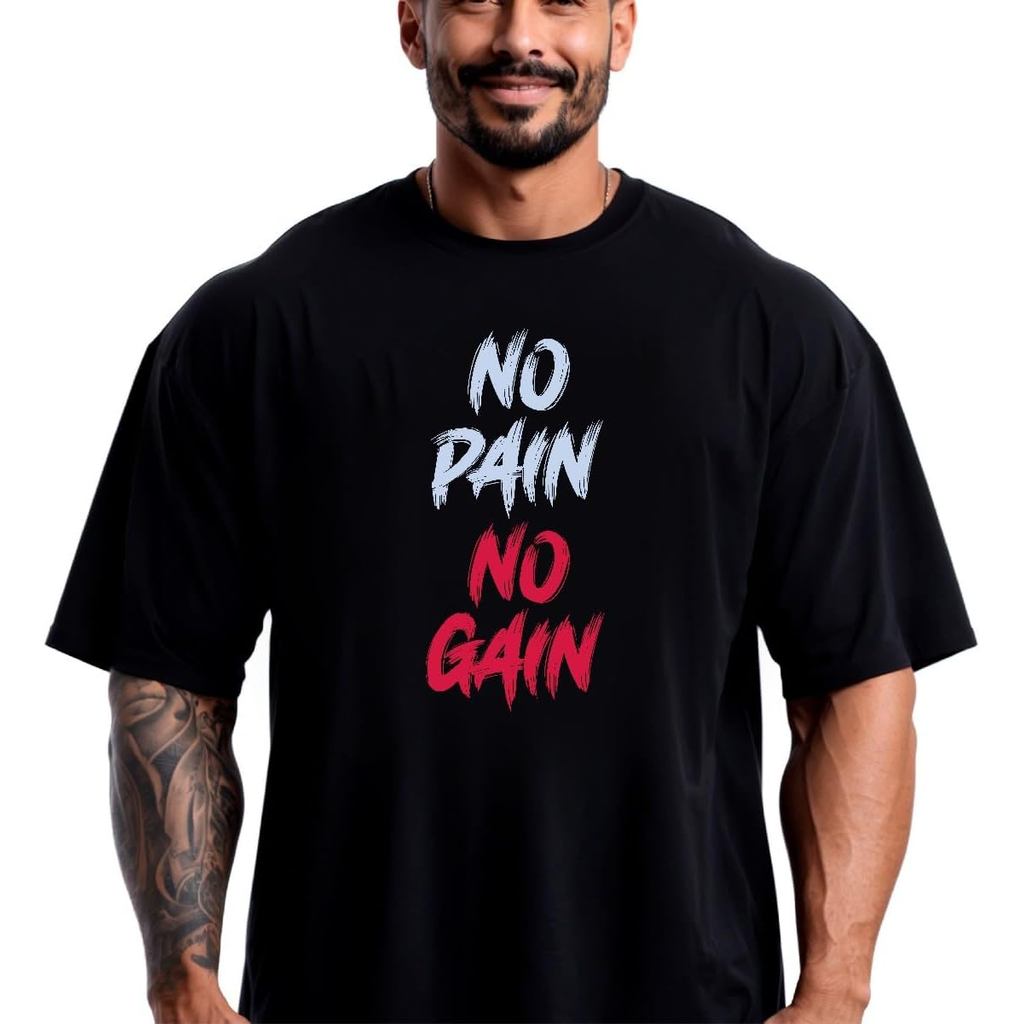 Camiseta Unissex  100% Algodão Treino Academia Musculação Camisa No Pain No Gain Envio Imediato