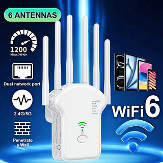 Repetidor Wifi 2800m 6 Antenas Roteador Amplificador De Sinal Modem 1200MBPS