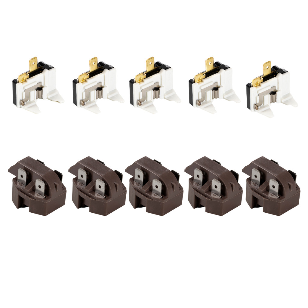 Kit 5 Rele PTC e 5 Protetor Termico 220v Universal 1/4 1/5 1/6 1/8 1/10HP Para Motor Geladeira Bebedouros Freezer