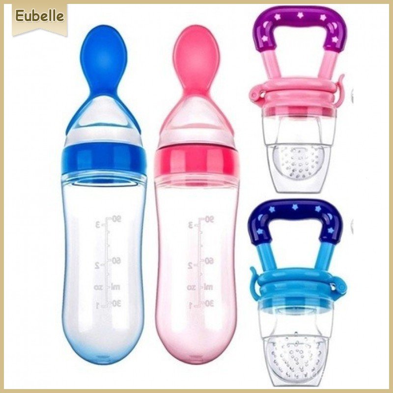 Kit 2 Chupeta De Bebê Alimentador De Frutas E Vegetais Saco De silicone Mamadeira Brinquedo De Alimentação Suprimentos