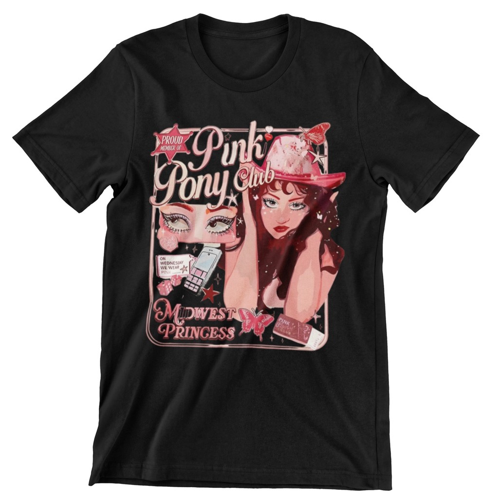 Camisa Chappel Roan Pink Pony Club Rock & Roll Blusa Camiseta de Rock 100% Algodão Presente Kit Qualidade