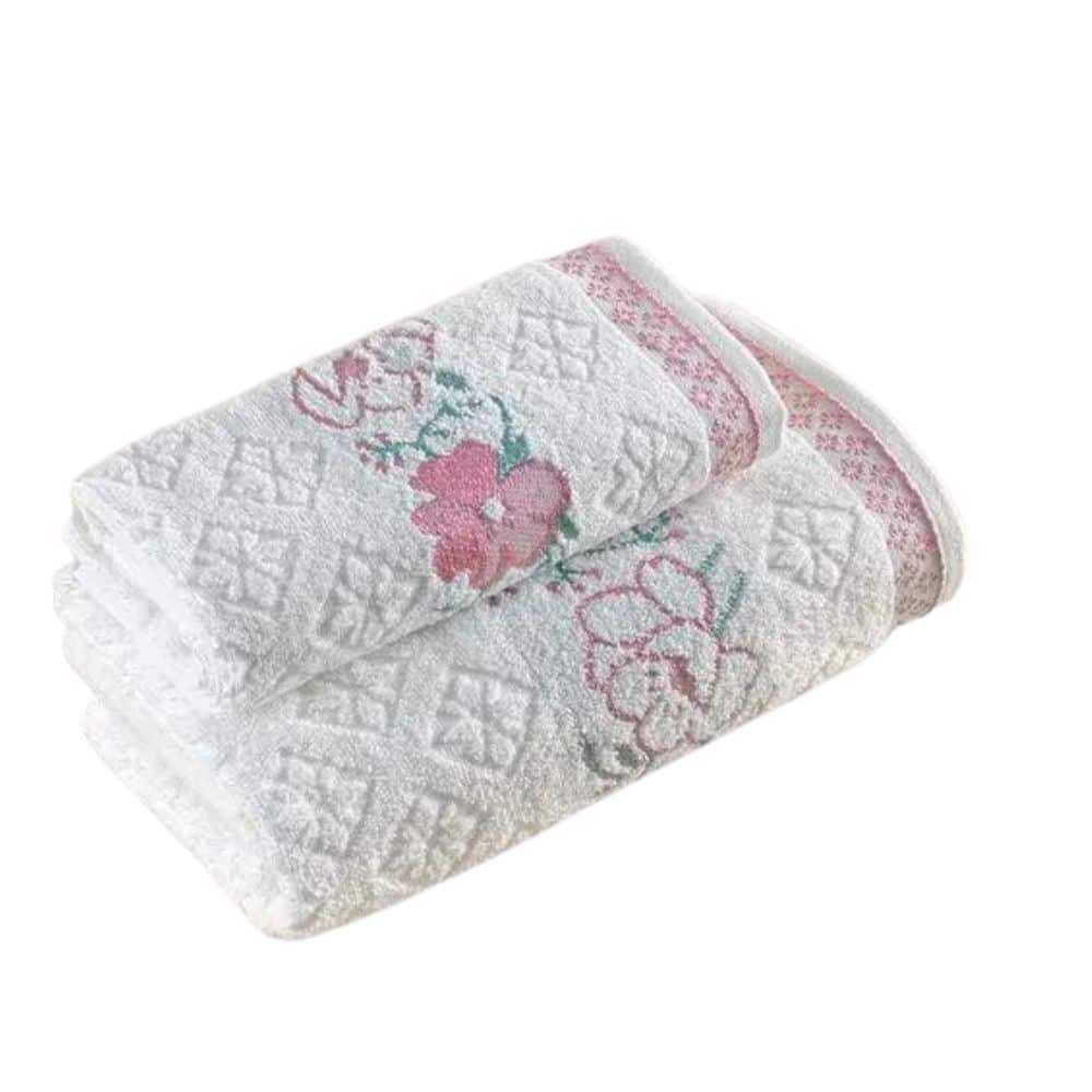 Jogo de Toalhas Banho e Rosto Felpudo Yuna Flor Karsten em Oferta na Shopee
