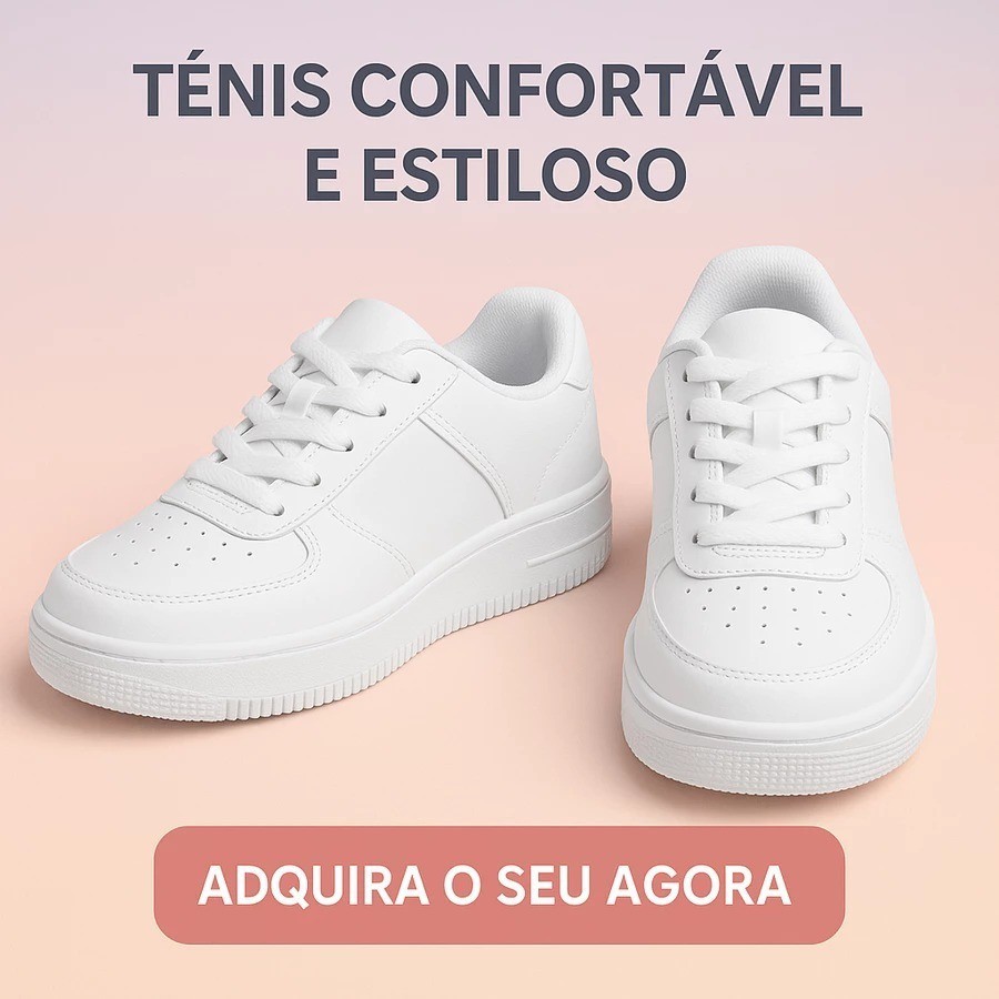 Tênis  Feminino Casual Tênis Branco Tênis Esportivo Academia