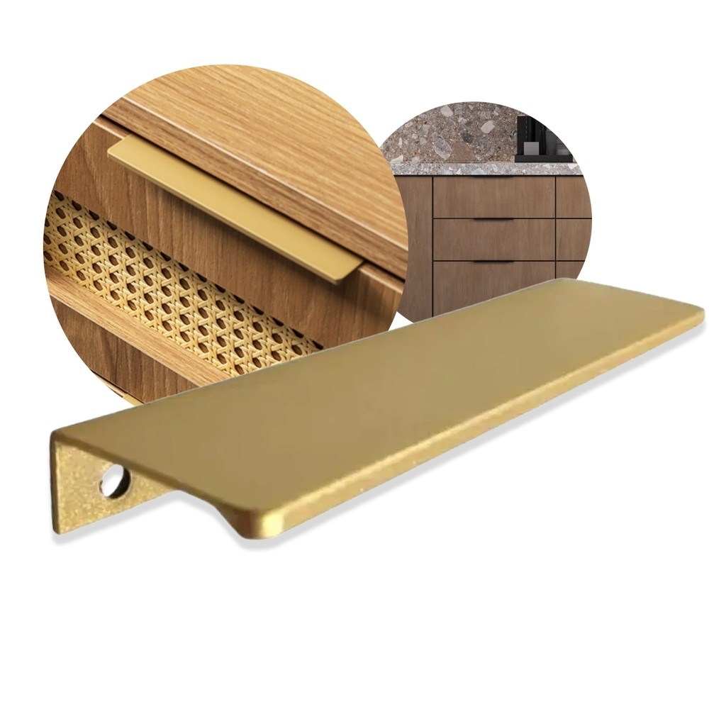 Puxador Slim Sobrepor Cielo 15 cm Dourado Fosco Marca Rometal Acabamento Premium