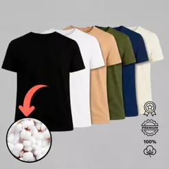 Kit 6 Camisetas Básicas Unissex 100% Algodão Kit Casual Minimalista Confort Diário Premium Qualidade