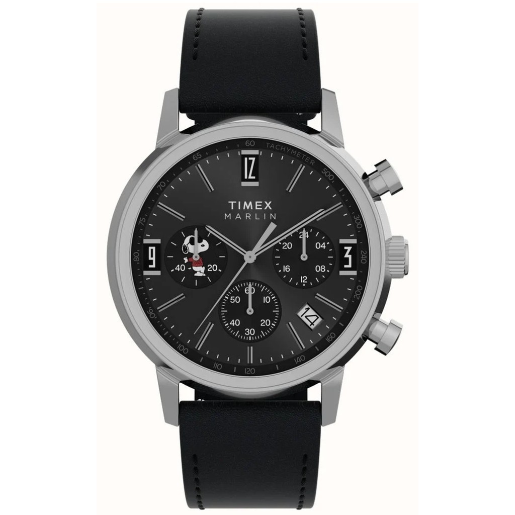 Relógio Timex X Peanuts Marlin Chronograph TW2Y48500 40mm Couro