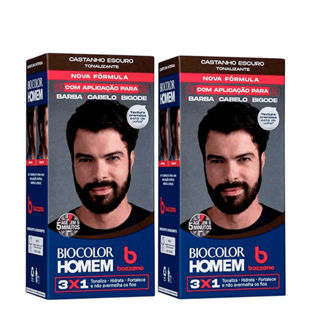 Kit Tonalizante Biocolor Homem Castanho Escuro - 2 Unidades em Oferta na Shopee