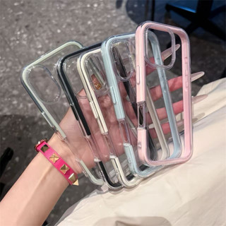 2026 Nova Capa Transparente De Cor Sólida Para iPhone 11 12 13 14 15 16 17 PRO MAX PLUS Air Moldura Colorida De Alta em Oferta na Shopee