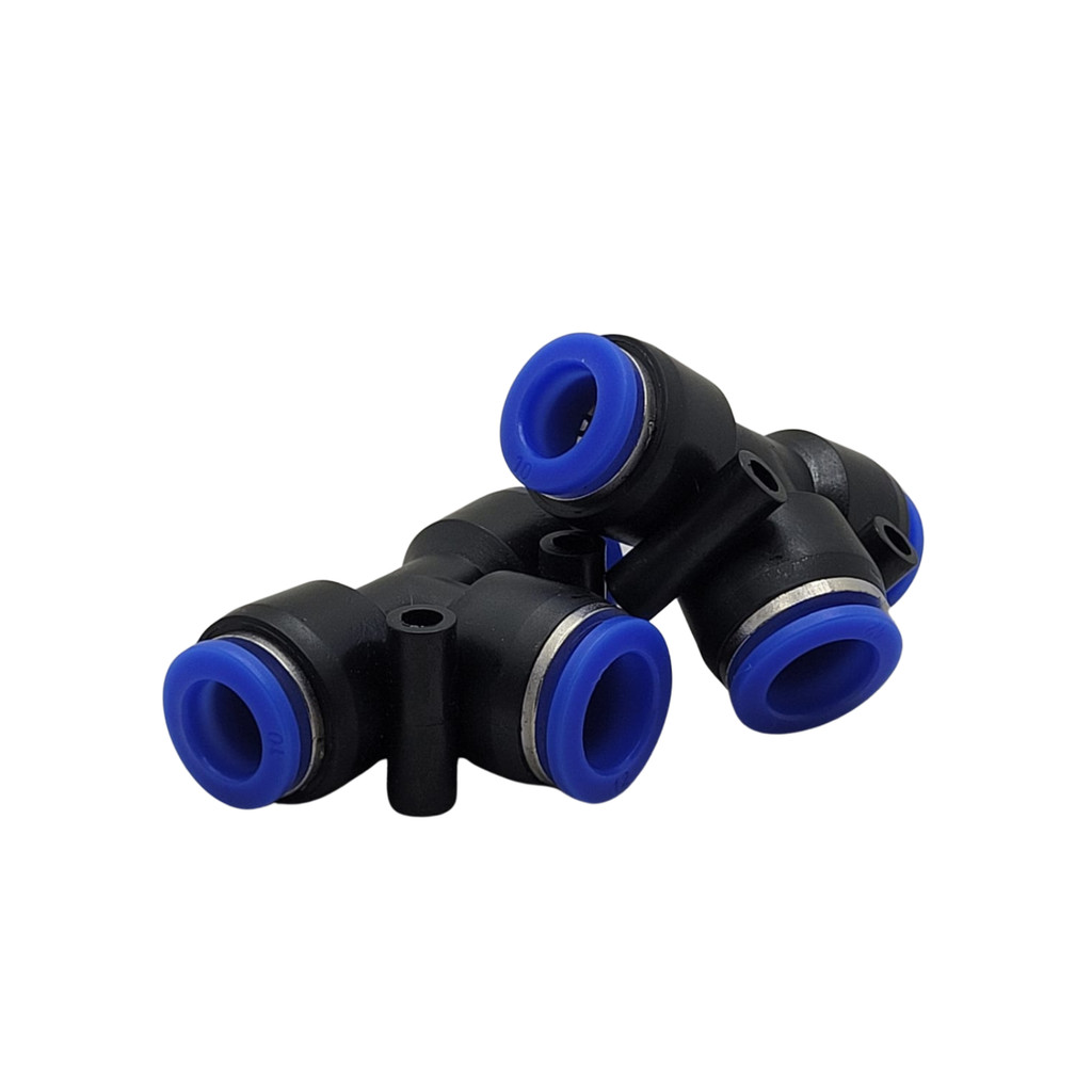Conexão Pneumática União T 10mm Com Redução Lateral 12mm K04