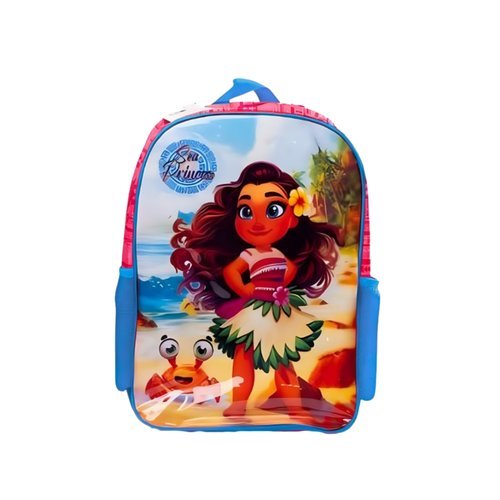 Mochila Infantil Resistente Leve Tematica Princesa Mar Design Colorido Confortavel Pratica