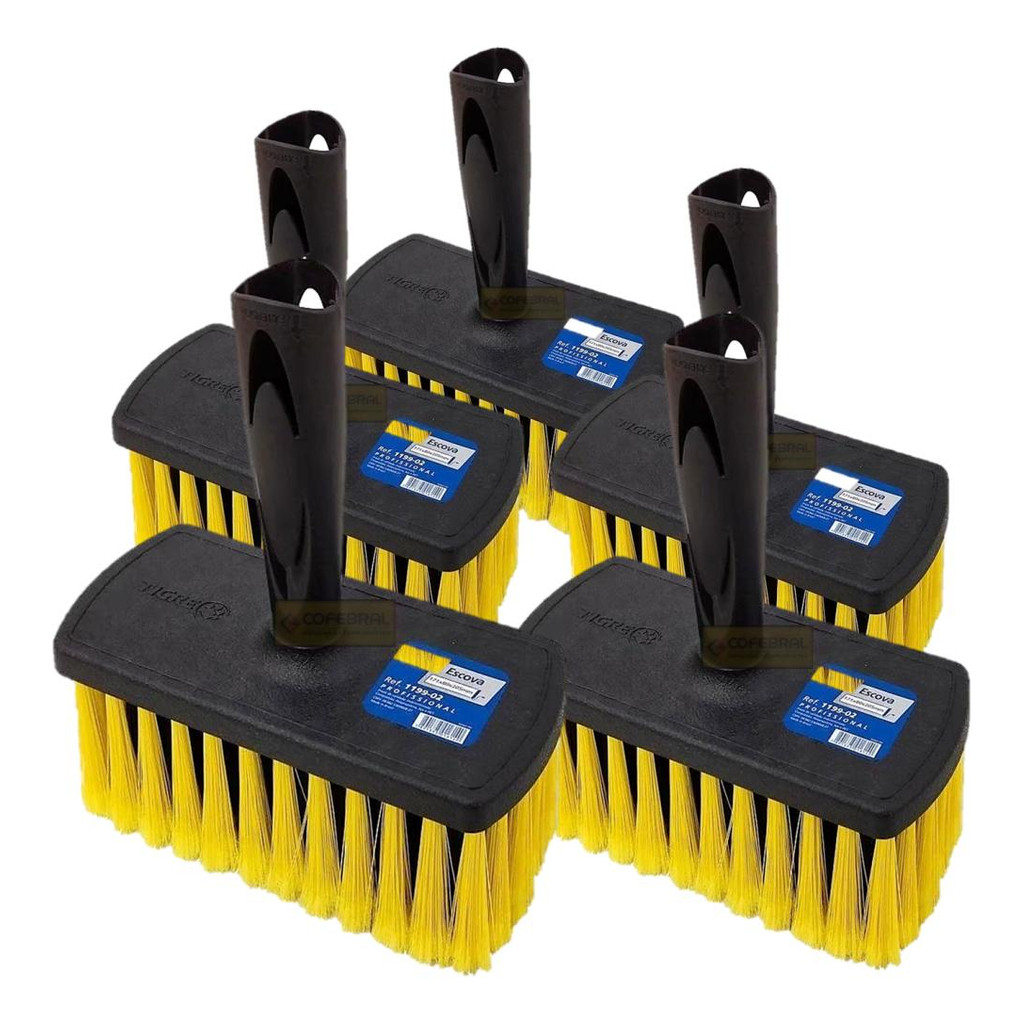 Kit 5 Broxa Retangular Pintura Pedreiro 17x8cm 1199-02 Tigre