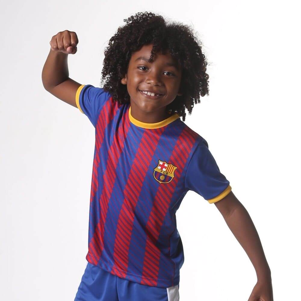 Camiseta Barcelona Illuvium Infantil Azul/Vermelho em Oferta na Shopee