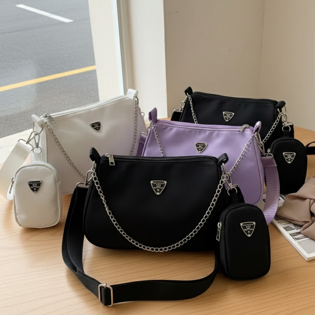 Bolsa Transversal de Ombro Nylon Estilo Minimalista em Oferta na Shopee