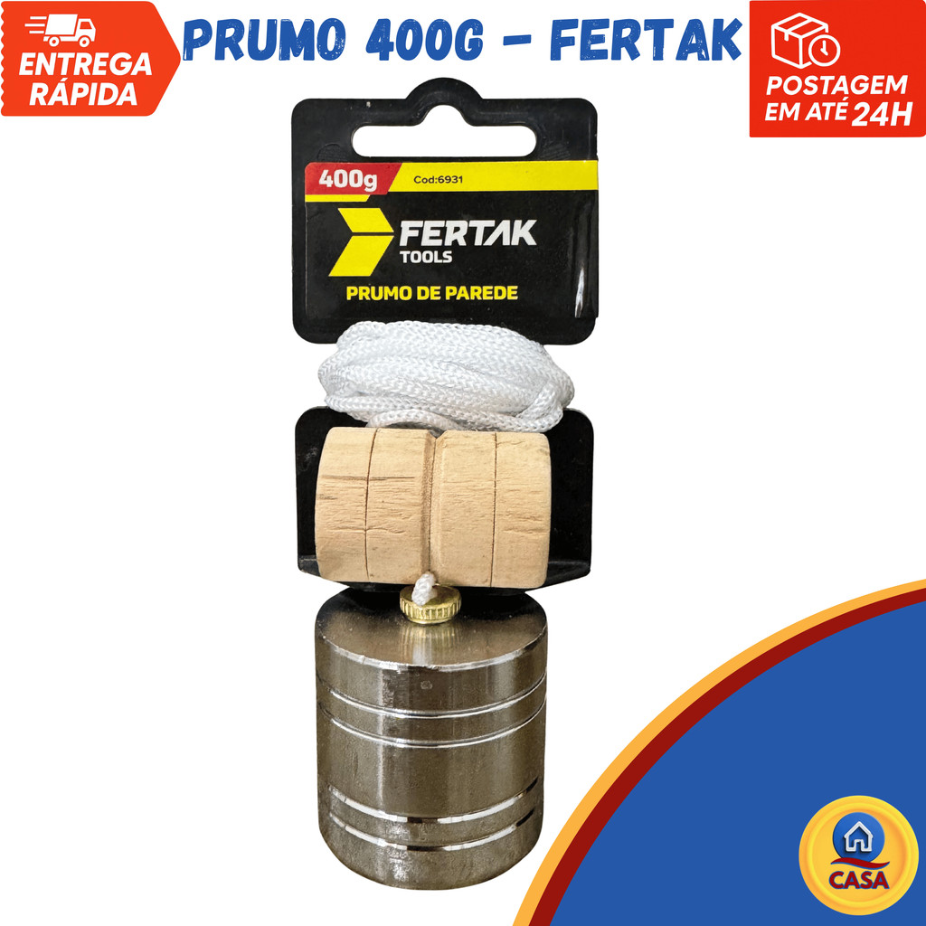 Prumo de aço 400G Profissional para pedreiro  - Fertak