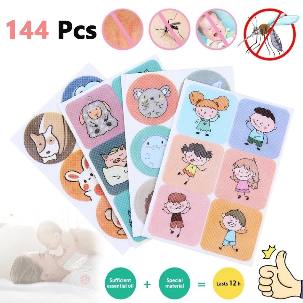 144 Pcs Adesivos Repelente Natural para Bebê e Adulto - Anti Mosquito Dengue, Multicolorido e Seguro em Oferta na Shopee