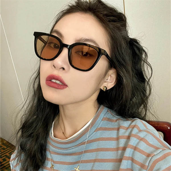 oculos de sol masculino Coreano Street Wear óculos de sol ins marrom condução masculino Anti-ultravioleta óculos de sol