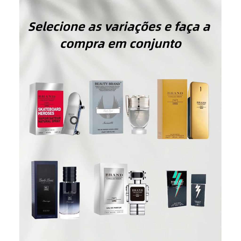 Perfume Masculino Brand Collection | EDP 25ml | Aroma Intenso e Alta Fixação em Oferta na Shopee