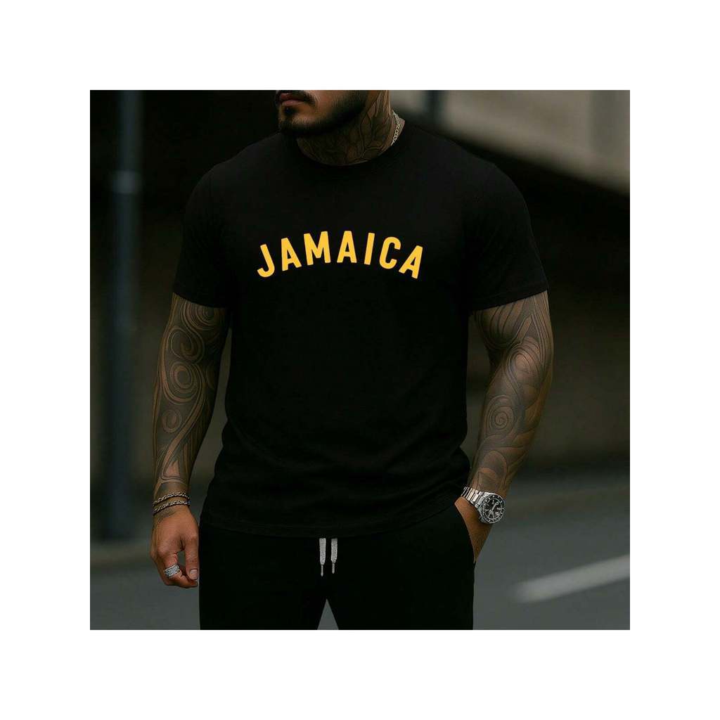 Camiseta Básica Jamaica Estampada Masculina Estilosa 100% algodão Leve Confortável