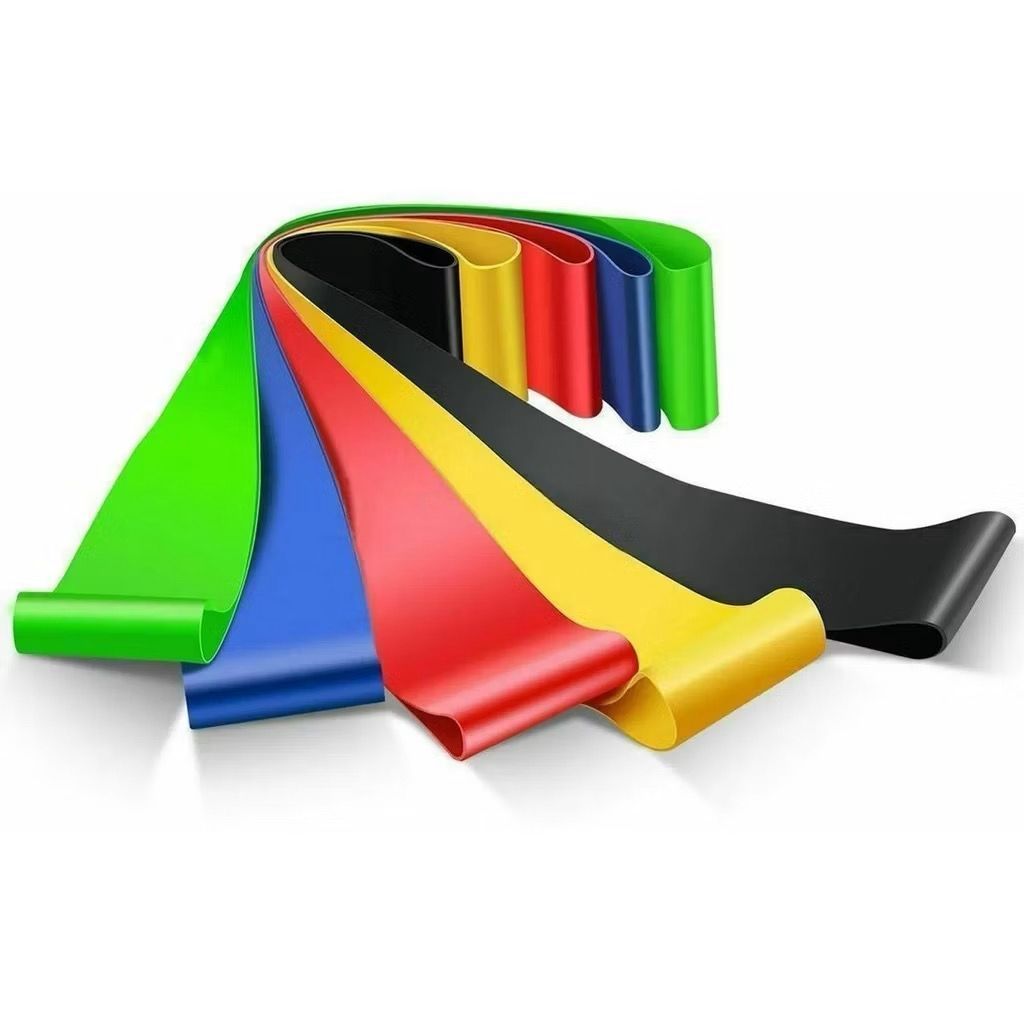 Kit 5 Banda Faixa Elástica de Resistência Band para Treino Yoga Pilates Treino Academia Musculação