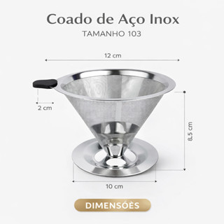 Café Filtro Coador Inox 103 Extra Reutilizável  GRANDE GRANDE 12x8.5 cm Não precisa de papel em Oferta na Shopee