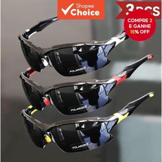 Óculos de Sol Polarizados Masculinos para Esportes - 3 peças para Ciclismo, Pesca, Proteção UV, Estilo. em Oferta na Shopee