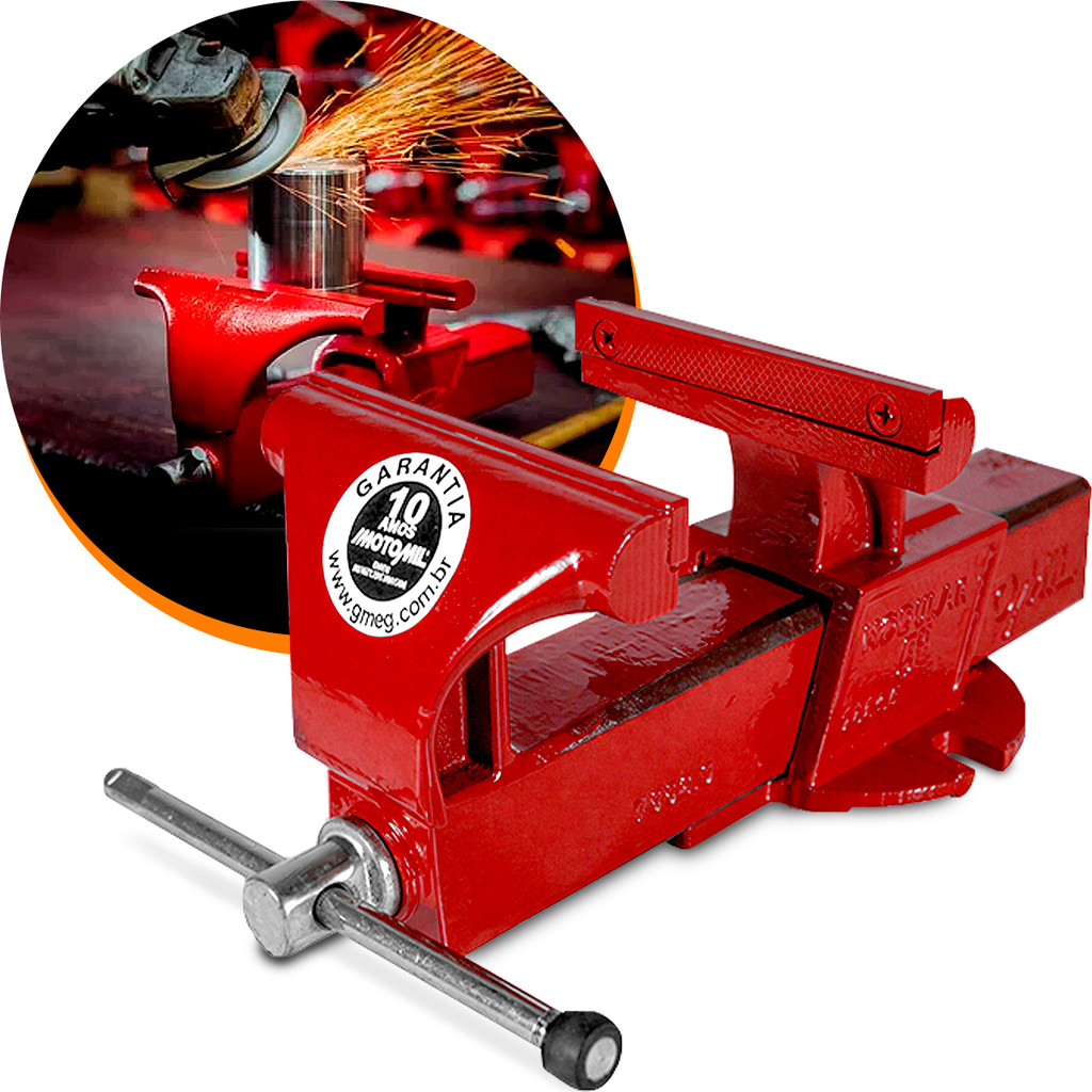 Morsa Torno de Bancada TB-500P 170mm Profissional Ferro Fundido Industrial Fixação Pesada Motomil