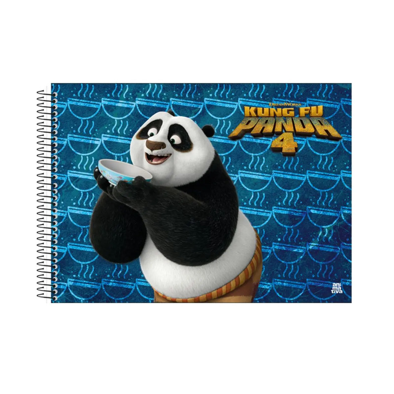 Caderno De Cartografia Espiral Capa Dura 60 Folhas Kung Fu Panda