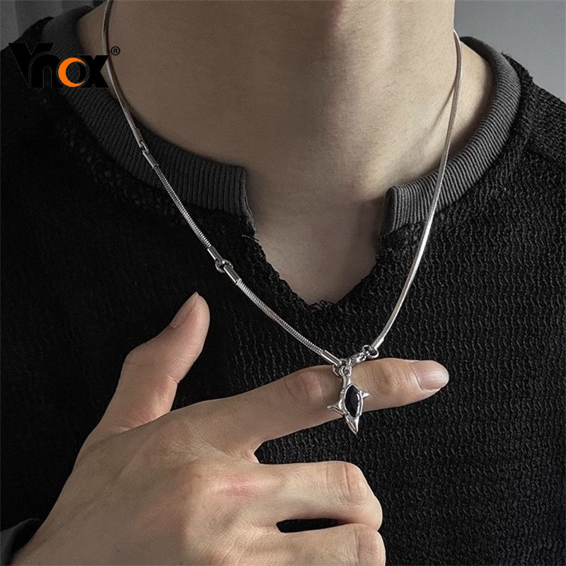 Colar Com Pingente De Zircão Branco Estrela Geométrica Vnox Para Mulheres E Homens , De Aço Inoxidável Banhado A Ouro em Oferta na Shopee