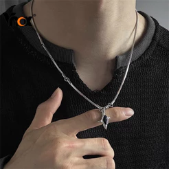Colar Com Pingente De Zircão Branco Estrela Geométrica Vnox Para Mulheres E Homens , De Aço Inoxidável Banhado A Ouro