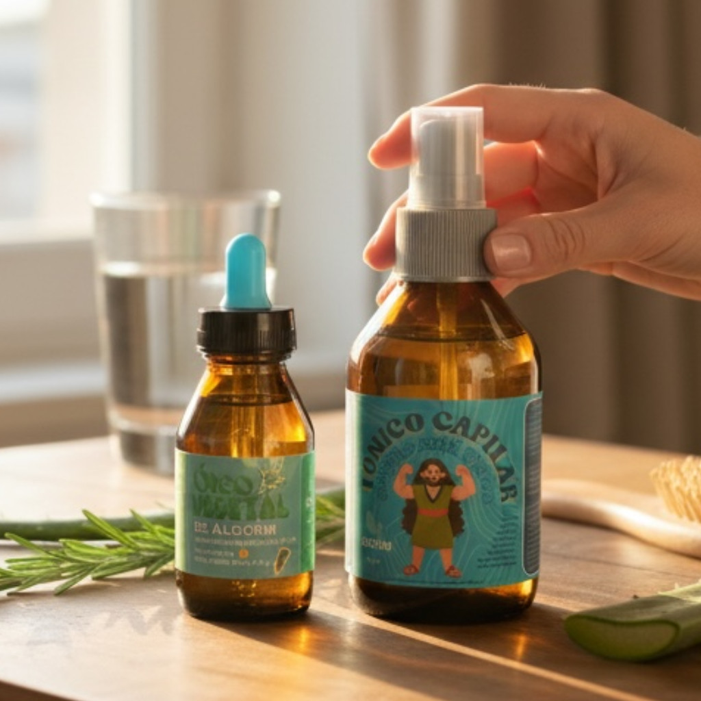 Kit Duplinha fortalecimento capilar |1 Tônico Sansão sem Dalila + 1 Óleo vegetal de alecrim em Oferta na Shopee