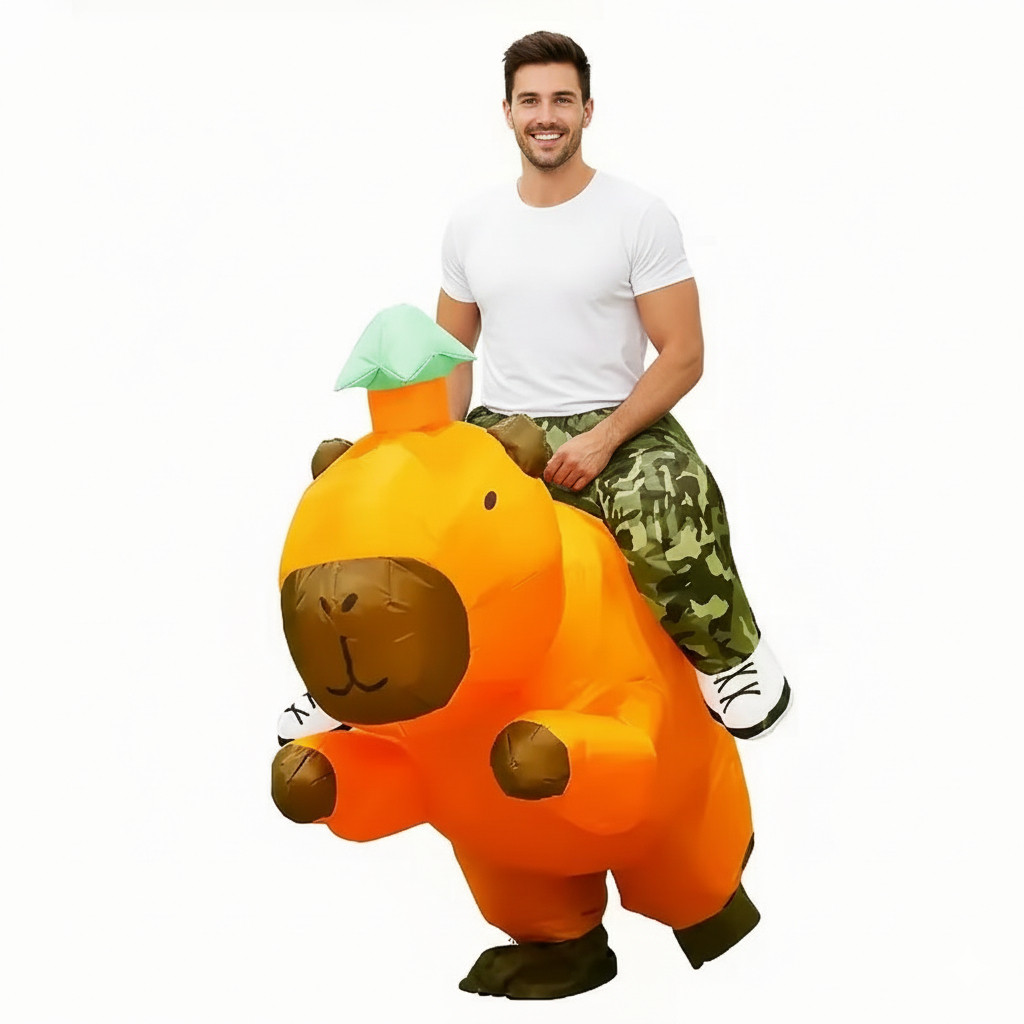 Fantasia Capivara Inflável Carnaval Adulto Animal Ride Engraçada Cosplay Festa Rave Halloween
