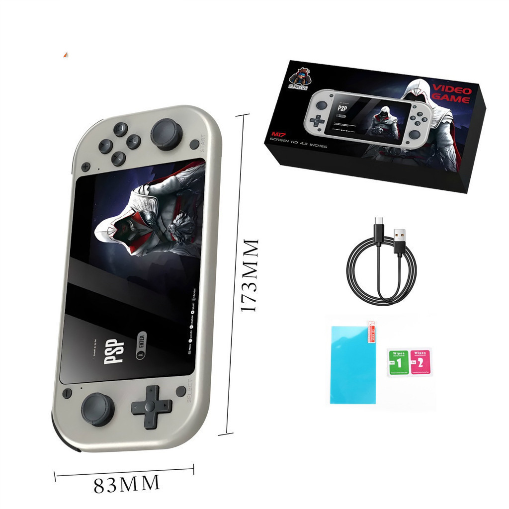 O Console de jogos portátil com tela LCD de 4,3" Quad-core, até 1,2 GHz, 25 emuladores clássicos em Oferta na Shopee