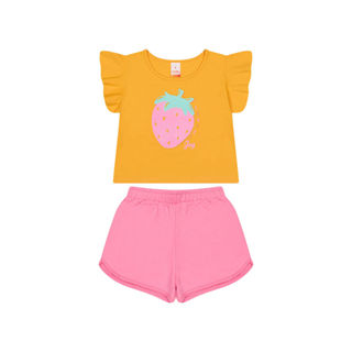 Conjunto Curto Morango Menina Marisol em Oferta na Shopee