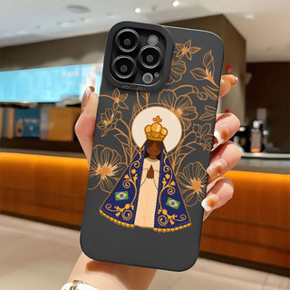 Nossa Senhora Capa Capinha Para iPhone 13 12 11 Pro XS Max XR 7 8 Plus SE Fosco Silicone Anti-Impacto em Oferta na Shopee