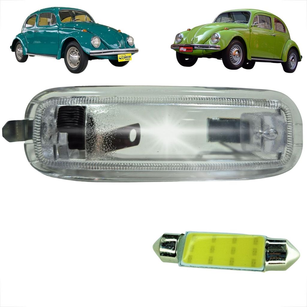 PLAFONIER ANTIGO VOLKSWAGEN 1300 1500 COM LÂMPADA DE LED PARA ILUMINAÇÃO INTERNA