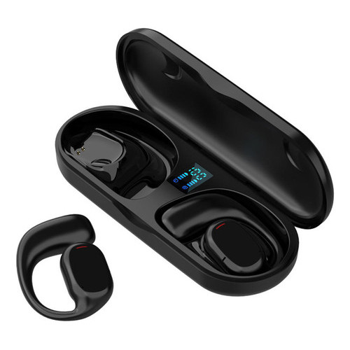 Fone De Ouvido Condução Ossea Bluetooth Esportivo Não Cai Da Orelha Preto