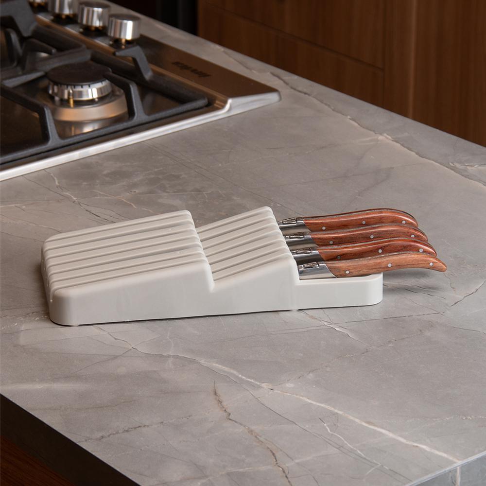 Organizador de Gavetas para Facas Lyor Cinza Plástico em Oferta na Shopee