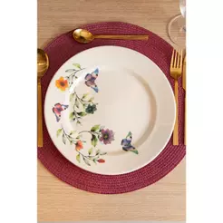 Prato Raso Lyor Botanique 28cm Branco Cerâmica